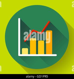 Business diagram chart vector icon Modern flat 2.0 style Stock Vector