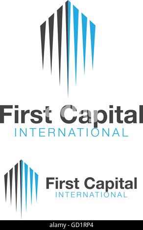 first capital logo concept designed in a simple way so it can be use for multiple proposes like logo ,marks ,symbols or icons. Stock Vector