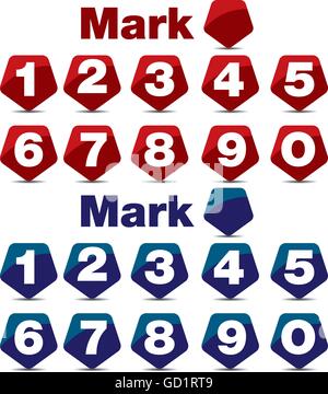 mark numbers concept designed in a simple way so it can be use for multiple proposes like logo ,marks ,symbols or icons. Stock Vector