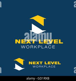 next level concept designed in a simple way so it can be use for multiple proposes like logo ,marks ,symbols or icons. Stock Vector