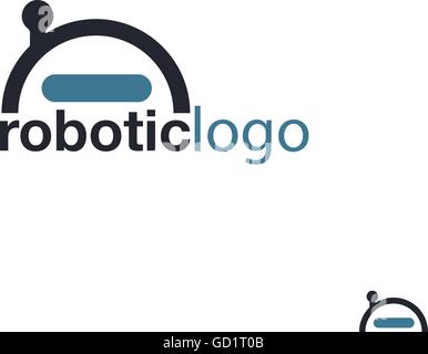 robot logo concept designed in a simple way so it can be use for multiple proposes like logo ,marks ,symbols or icons. Stock Vector