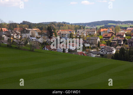 Scenic countryside surrounds the Black Forest village of St. Margen, Germany. Stock Photo