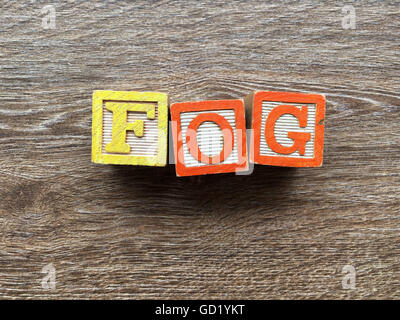 FOG word written with wood block letter toys Stock Photo