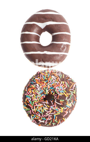 two glazed donut with a bite isolated on white background Stock Photo ...