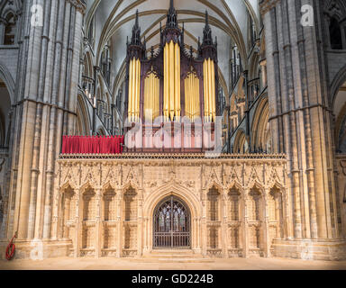 Rood screen at Lincoln cathedral Stock Photo