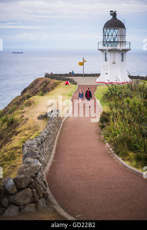 Cape Reinga Lighthouse (Te Rerenga Wairua Lighthouse), Aupouri Peninsula, Northland, New Zealand, Pacific Stock Photo