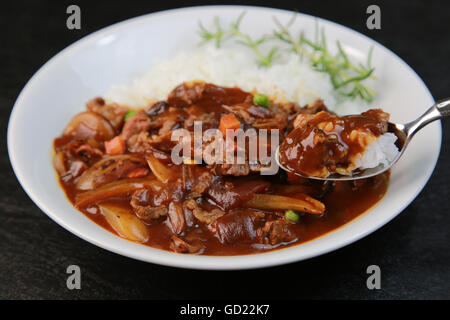 Rice With Hashed Meat Stock Photo - Alamy