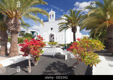 Iglesia de San Isidro Labrador church, Uga, Lanzarote, Canary Islands, Spain, Europe Stock Photo