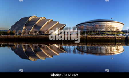 Armadillo and Hydro, Pacific Quay, Glasgow, Scotland, United Kingdom, Europe Stock Photo