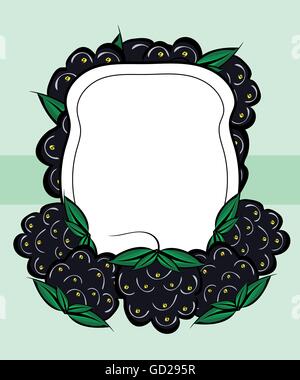 Vector hand drawn labels berry BlackBerry. Stock Vector