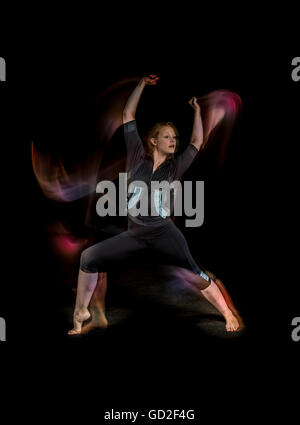 dancer woman  light movement blur Stock Photo