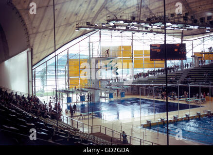 geography / travel, Germany, Munich, building, Olympic Swim Hall, built by Günter Behnisch (1922 - 2010), interior view, 1972, Additional-Rights-Clearences-Not Available Stock Photo