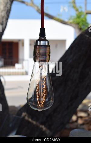 Light bulb display for sale at craft market Stock Photo