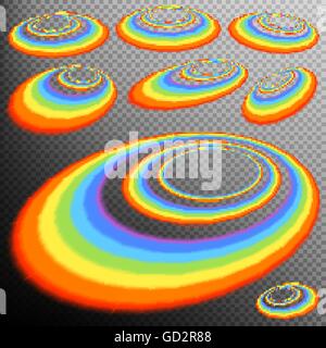 Rainbows in different shape realistic set. EPS 10 Stock Vector