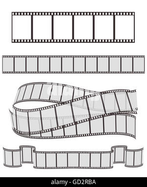 set of film strips on white Stock Photo