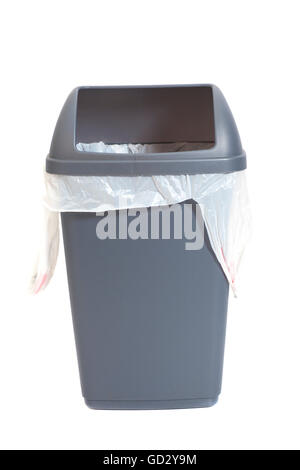 Gray garbage can isolated on white background Stock Photo