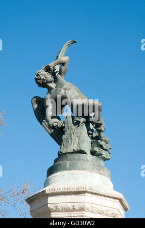 Angel Caido, by Bellver. The Retiro park, Madrid, Spain. Stock Photo