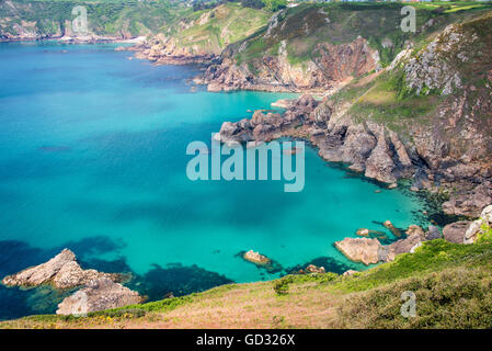 Icart point panorama, Guernsey Stock Photo