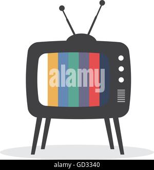 vector illustration of a retro TV isolated on white background Stock Vector