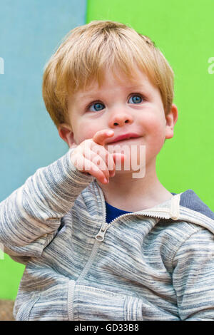 Toddler pointing Stock Photo