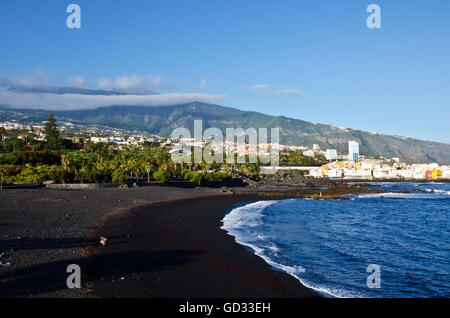 Puerto de la Cruz, Playa Jardin beach, island Teneriffe, Canary Islands, Spain Stock Photo