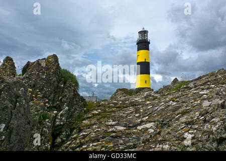 yellow black lighthouse Stock Photo