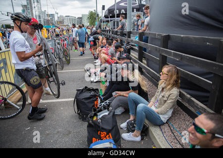 Cyclists at the Red Hook Criterium London 2016 Greenwich Peninsula Stock Photo