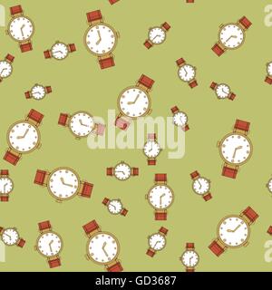 Seamless pattern with hand watches 570 Stock Vector