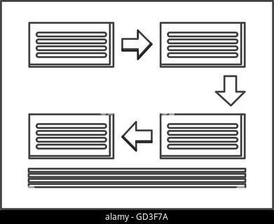 rectangles and arrows diagram icon Stock Vector