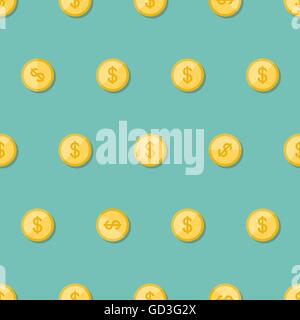Coins seamless pattern Stock Vector
