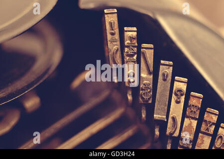 details of old vintage typewriter, extra close up Stock Photo