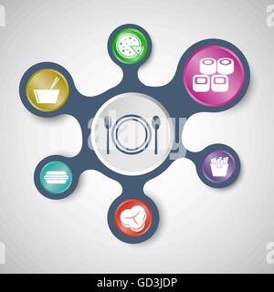 Food infographic templates with connected metaballs, stock vector Stock Vector