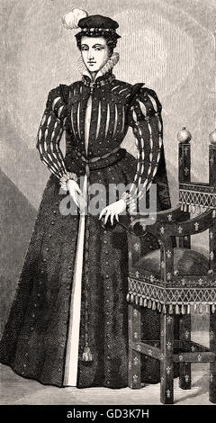 Mary Stuart or Mary I. 1542-1587, Queen of Scotland and France Stock Photo