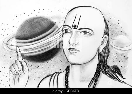 ARYABHATTA(discoverer of zero)made modern mathmetics possible | Boho art  drawings, Sketches, Easy drawings