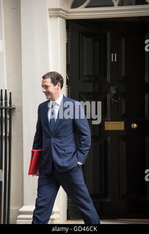 London, United Kingdom. 13th July 2016. George Osbourne leaves 11 Downing Street on his way to Prime Ministers Questions Credit:  Peter Manning/Alamy Live News Stock Photo