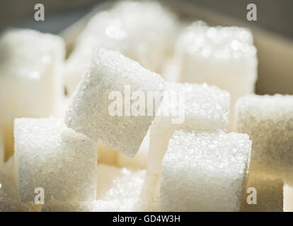 Close up shot of white refinery sugar. Stock Photo