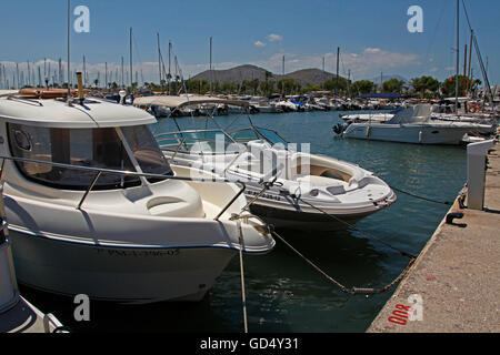 Harbour of Alcudia, Majorca, Balearic Islands, Spain Stock Photo