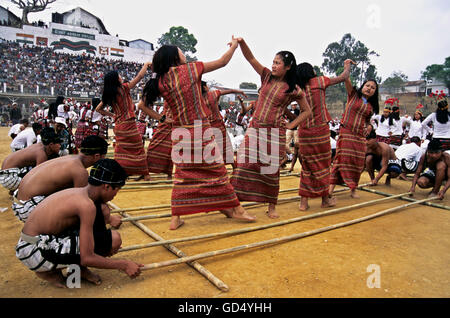 Cheraw(Bamboo dance) Stock Photo