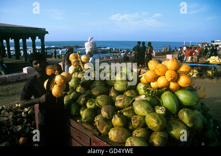 Coconuts On Sale , Kanyakumari Beach Stock Photo