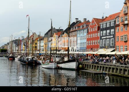 Kanal Nyhavn, Kopenhagen, Daenemark Stock Photo