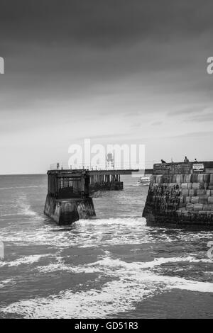 Whitby in mono Yorkshire in the Harbor  Ray Boswell Stock Photo