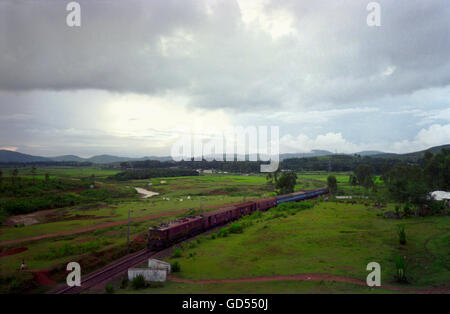 Kirandul passenger arriving at Araku Valley Stock Photo