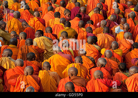 Pilgrims attending a prayer ceremony Stock Photo