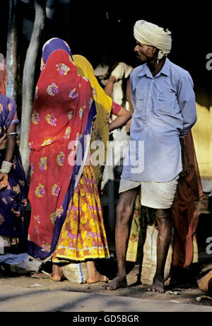 Bhil tribal market Stock Photo