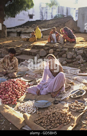 Bhil tribal market Stock Photo