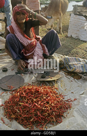 Bhil tribal market Stock Photo