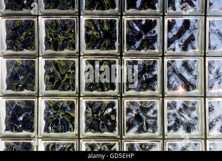Sun streaming through block glass wall in a stairwell, American College, Bryn Mawr, Pennsylvania, USA Stock Photo