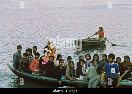 Goddess Saraswati immersion Stock Photo