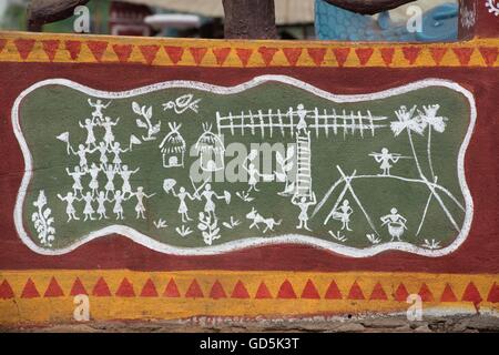 Warli painting, puri, orissa, india, asia Stock Photo