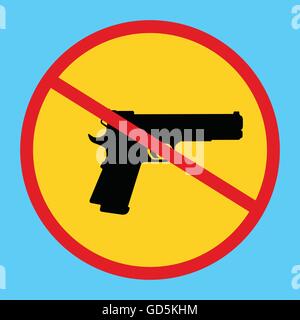 gun ban forbidden concept icon isolated weapon control vector Stock Vector